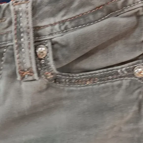 Rock Revival Boris Skinny Jeans Womens 26 Gray Stretch Embroidered Denim​​​ - Picture 6 of 13